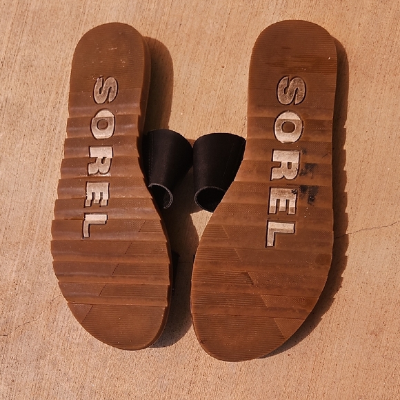 Sorel Ella II Sandals Black And Tan - Picture 3 of 6